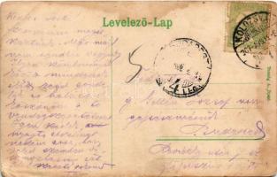 1907 Budapest II. Szent Lukács fürdő. Taussig A. 3401. (ázott sarok / wet corner)