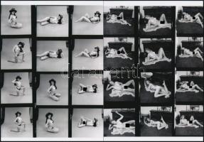 cca 1970 Szolidan erotikus felvételek nézőképei, 2 db modern nagyítás, jelzés nélkül, 21x15 cm