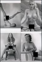 "Négy modell, négy szitu", eltérő időben készült, szolidan erotikus felvételek, 4 db modern nagyítás, jelzés nélkül, 15x10 cm