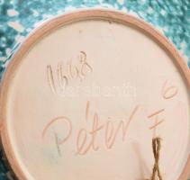 Péter Ferenc iparművész dísztál, jelzett, hibátlan, d: 29 cm