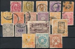 Japán 1891-től 18 db klasszikus bélyeg stecklapon