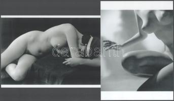 cca 1950 "Romantikus hangulatok", szolidan erotikus felvételek, 2 db modern nagyítás, jelzés nélkül, 21x15 cm és 15x21 cm