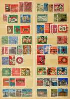 NSZK gyűjtemény jobb értékekkel, blokkokkal, közte levél is, 12 lapos nagy régi berakóban