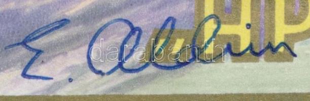 1969 Neil Armstrong (1930-2012), Michael Collins (1930- ), Buzz Aldrin (1930- ) amerikai űrhajósok a...