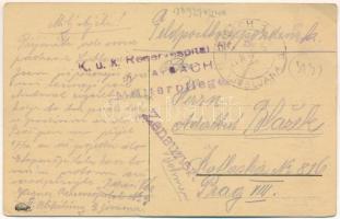 1917 Ljubljana, Laibach; Dunajska cesta / street view, shop of K. Camernik, tram + "K.U.K. RESE...