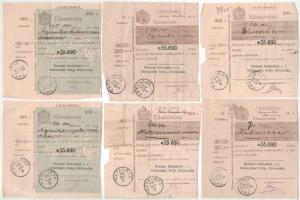 1900-1920 k. 20db-os vegyes elismervény, díjkötelezvény, közte kitöltött és kitöltetlen is T:F