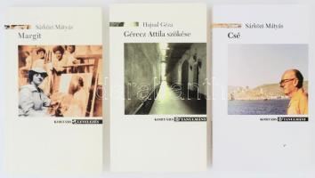 3 darab DEDIKÁLT könyv. Sárközi Mátyás: Csé. Hajnal Géza: Gérecz Attila szökése. Sárközi Mátyás: Margit. Kiadói papírkötés.