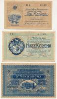 Szeged 1918. 20K "Városi Pénztárjegy" + 50K "Városi Pénztárjegy" II. kiadás + 1919. 10K "Városi Pénztárjegy" T:F  Adamo SZE-3.2, SZE-3.3.2, SZE-4.1