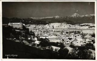 1935 Skofja Loka, general view in winter, Loka Castle. Foto-atelje Avg. Blaznik photo