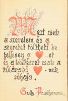 Emlékkönyv, magyar és német nyelvű bejegyzésekkel, versekkel, idézetekkel, stb., dekoratív fémveretes bőrkötésben, kissé viseltes borítóval és gerinccel, helyenként sérült lapokkal, 22,5x15,5x3 cm