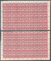 1904/1906 Turul 50f sötétborvörös bélyeg, 2 db fél ívben (60.000)