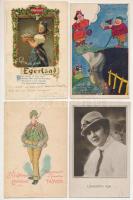 50 db RÉGI motívum képeslap, vegyes minőségben: gyerekek, szerelmes párok, üdvözlőlap / 50 pre-1945 motive postcards, mainly children and love couples, greeting postcards