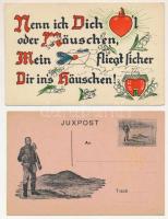 50 db RÉGI motívum képeslap, vegyes minőségben: gyerekek, szerelmes párok, üdvözlőlap / 50 pre-1945 ...