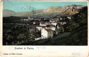 1904 Vipava, Wippach; general view, castle ruins. M. Seber (EM)