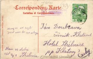 Piran, Pirano; Riva Dante / port, quay, ships. Prop. riservata Francesco Heizinger + "S. BERNAR...