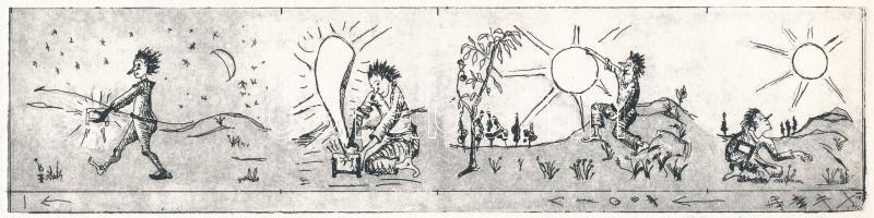 Albert Farkas (-): Naplopó. Rézkarc, papír, jelzett, 4/4 számozással. 5x20,5 cm