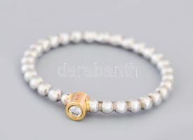 Pandora "19214 D" ezüst (Ag) gyűrű, rajta arany (Au) foglalatban 0,03ct gyémánt, m: 59, bruttó 1,9g, díszdobozban, hozzá a jelen darabot is tartalmazó katalógussal.