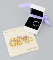 Pandora "19214 D" ezüst (Ag) gyűrű, rajta arany (Au) foglalatban 0,03ct gyémánt, m: 59, br...