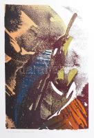 Kamper László (-): Mindig magasabbra, 2007. Szitanyomat, papír, jelzett, művészpéldány E.A. II./VII. számozással. 52x37 cm