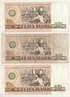 NDK 1971. 10M (3db,2xklf) különböző szélességű sorszámokkal T:F
GDR 1971. 10 Mark (3pcs,2xdiff) wit...