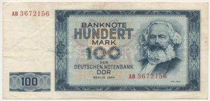 Német Demokratikus Köztársaság 1964. 100M "AB 3672156" T:F German Democratic Republic 1964. 100 Mark "AB 3672156" C:F Krause 26.