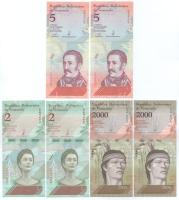 Venezuela 2016. 2000B (2x) sorszámkövetők + 2018. 2B (2x) sorszámkövetők + 5B (2x) sorszámkövetők + 10B (2x) sorszámkövetők + 20B (2x) egy ugrásos sorszámkövetők T:UNC,AU Venezuela 2016. 2000 Bolivares (2x) consecutive serials + 2018. 2 Bolivares (2x) consecutive serials + 5 Bolivares (2x) consecutive serials + 10 Bolivares (2x) consecutive serials + 20 Bolivares (2x) consecutive serials with one leap C:UNC,AU