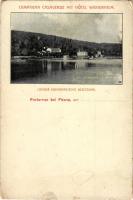 Portoroz, Portorose; Campagna Casaverde mit Hotel Wienerheim (Langer Edenbergsche Besitzung) / hotel (worn corners)