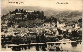 1909 Sevnica, Lichtenwald; general view with castle and church. Verlag K. Cimpersek (EK)