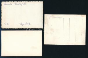 1943 Budafok labdarúgó csapatának 3 darab csoportképe, 5,5x8,5 cm