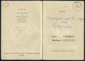 1944 Kolozsvári Takarékpénztár és Hitelbank Szamosújvári fiókjának betétkönyve, kitöltött
