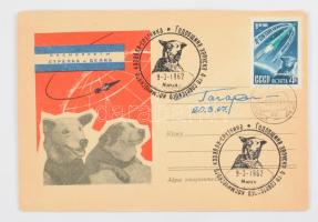 Jurij Alekszejevics Gagarin (1934-1968) szovjet űrhajós autográf aláírása alkalmi borítékon / Autograph signature of Yuriy Alekseyevich Gagarin (1934-1968) Soviet astronaut on special cover