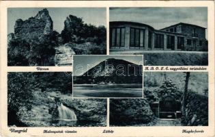 1939 Visegrád, várrom, A.B.O.T.E. nagyvillámi turistaháza, Malompatak vízesés, Magda forrás, látkép (EK)
