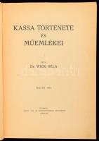 Wick Béla: Kassa története és műemlékei. Kassa, 1941, Wiko, 446+1 p. + 27 (kétoldalas fekete-fehér képtáblák) t. Kiadói papírkötés, szakadozott borítóval, hiányzó külső borítékkal.