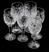 Kristály töményes pohár szett, 6 darab, jelzés nélkül, hibátlan, m: 11,5 cm