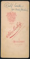 cca 1890 Elegáns hölgy portréja, Róth Carla (?) özv. Boda Jenőné, keményhátú fotó Strelisky budapest...