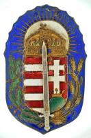 1920. "Vitézi Jelvény" zománcozott bronz jelvény ezüstszínű karddal, hátlapon ferde kitűzőpántokkal és"GÁL NAP U. 16" gyártói jelzéssel (57x38mm) T:VF javított, zománchibák / Hungary 1920. "Badge of the Order of Vitéz" enamelled bronze badge with silver-coloured sword, with makers mark "GÁL NAP U. 16" (57x38mm) C:VF repaired, enamel errors NMK 334.