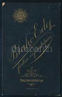cca 1880 Két fiatal lány portréja, vizitkártya Blaho Ede festész és fényképész besztercebányai (Bans...