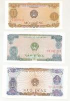 Vietnám DN(1976) 1D - 10D (3xklf) T:UNC,AU Vietnam ND(1976) 1 Dong - 10 Dong (3xdiff) C:UNC,AU Krause P#80a, P#81b, P#82a
