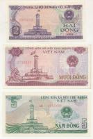 Vietnám DN(1985) 2D - 10D (3xklf) T:AU,XF Vietnam ND(1985) 2 Dong - 10 Dong (3xdiff) C:AU,XF Krause P#91, P#92, P#93