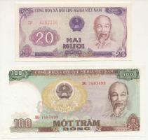 Vietnám 1985. 20D + 100D T:AU,XF Vietnam 1985. 20 Dong + 100 Dong C:AU,XF Krause P#94, P#98