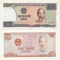 Vietnám 1987. 200D + 2000D T:AU,XF Vietnam 1987. 200 Dong + 2000 Dong C:AU,XF Krause P#100, P#103