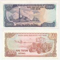 Vietnám 1987. 200D + 2000D T:AU,XF
Vietnam 1987. 200 Dong + 2000 Dong C:AU,XF
Krause P#100, P#103