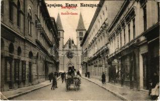 Sarajevo, Rudolf-Gasse / street view, church, shop of Eskenazi (EK)