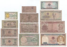Vietnám / Dél-Vietnám DN(1955) 1D + miniatűr bankjegy utánzat + 1958-1976. 1h - 5h (6db,5xklf) + 1976-1988. 2D - 1000D (4xklf) T:F-G Vietnam / South Vietnam ND(1955) 1 Dong + miniature banknote imitation + 1958-1976. 1 Hao - 5 Hao (6pcs,5xdiff) + 1976-1988. 2 Dong - 1000 Dong (4xdiff) C:F-G