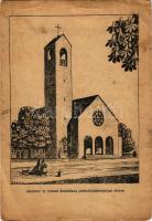 Gerjen, új római katolikus plébániatemplom terve s: Árkay (gyűrődések / creases)