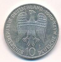 Német Szövetségi Köztársaság 1990F 10M Ag "I. Barbarossa Frigyes" T:AU patina  Federal Republic of Germany 1990F 10 Mark Ag "Frederick I Barbarossa" C:AU patina Krause KM#174