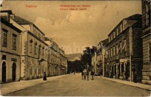Trebinje, Kaiserstrasse von Westen / Careva ulica sa zapada / street view, K.u.K. soldiers, shops. Rizvan Volic (fa)