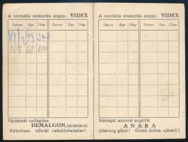 1936 Miskolci gyógyszerész Kellner Ödön Sas gyógyszertára, pecsétes kártyanaptár kihajtható