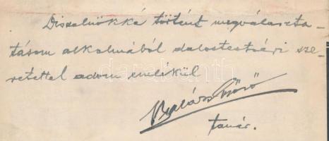 Balázs Győző miskolci zenetanár és költő dedikált kottája