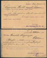 1900-1901 Az Apollo Kőolajfinomító-Gyár Részvénytársaság 2 db levelezőlapja
